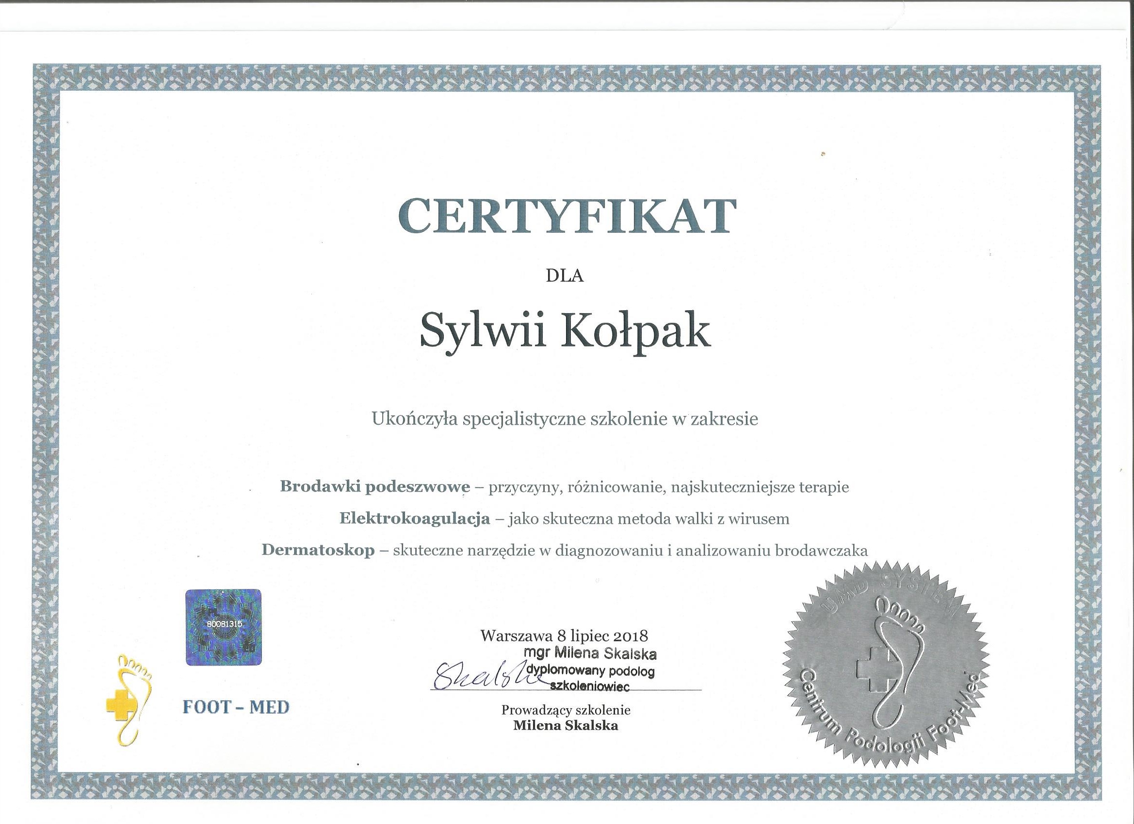 Certyfikat NaszeStopy.pl